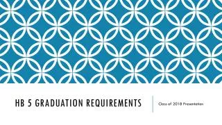 HB 5 Graduation Requirements