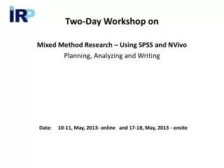 Two-Day Workshop on