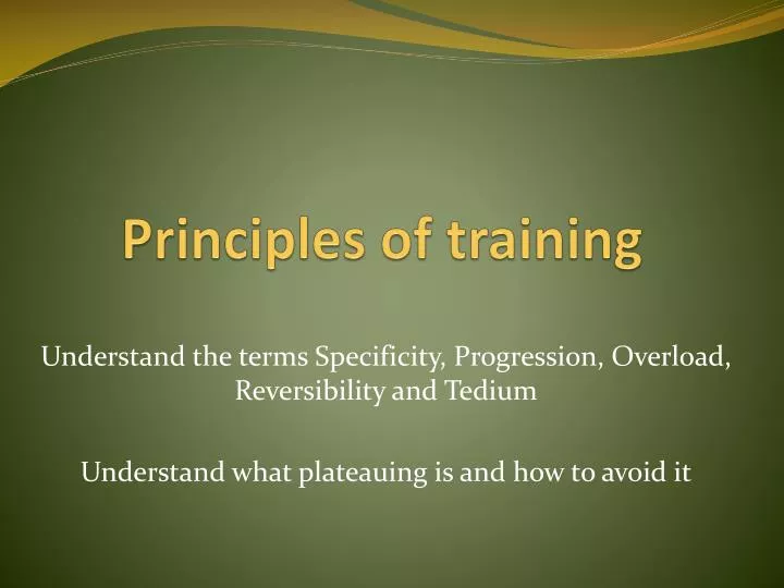 principles of training
