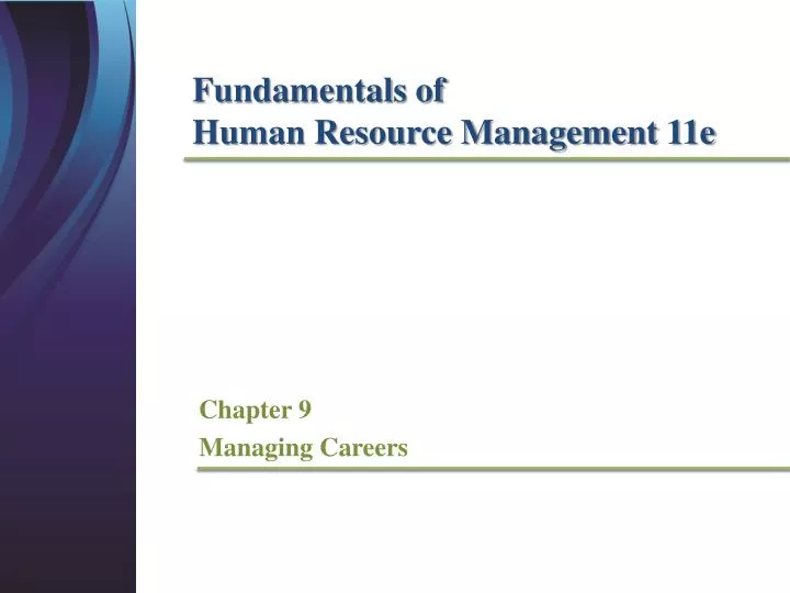 chapter 9 managing careers