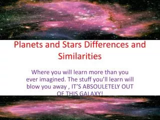 planets and stars differences and similarities