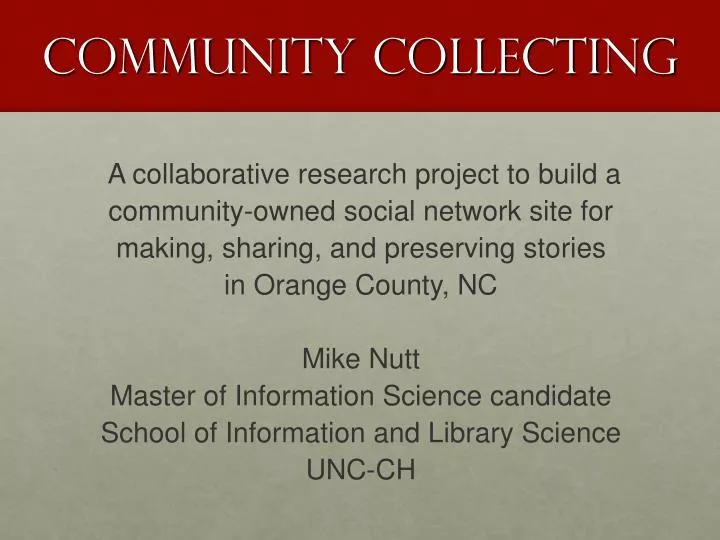 community collecting