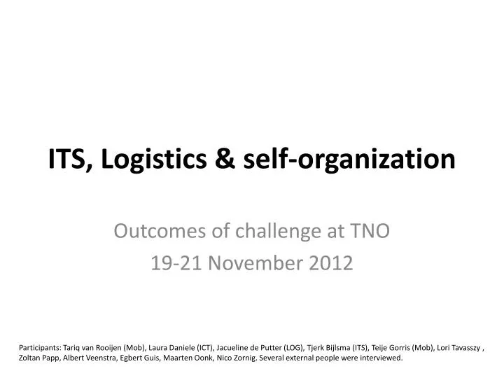 its logistics self organization