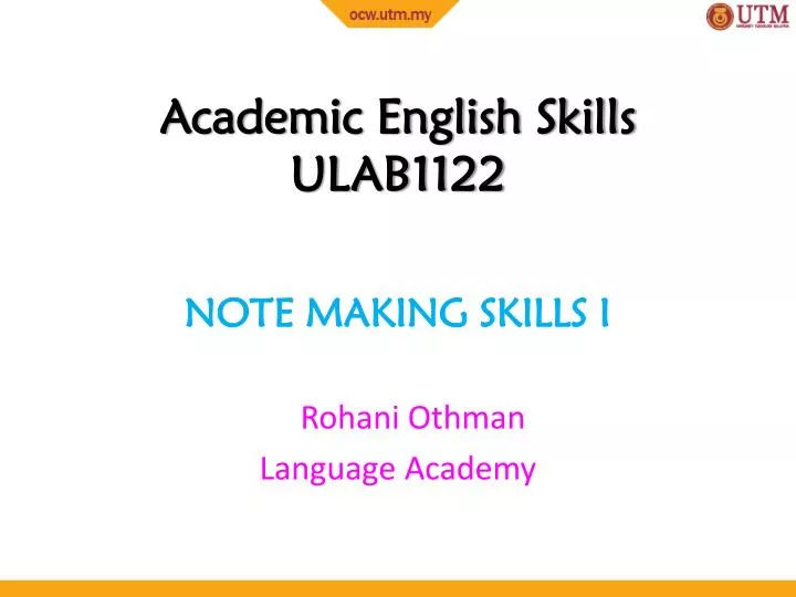 academic english skills ulab1122