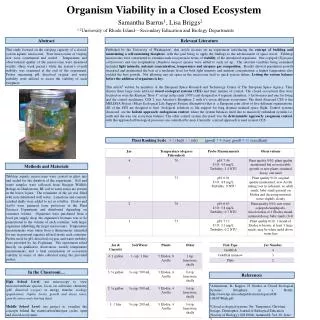 Organism Viability in a Closed Ecosystem