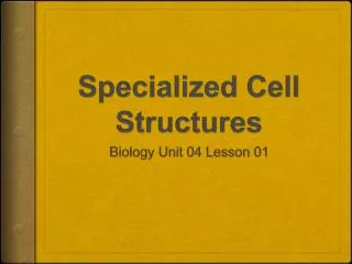 Specialized Cell Structures