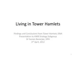 Living in Tower Hamlets