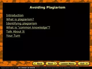 avoiding plagiarism