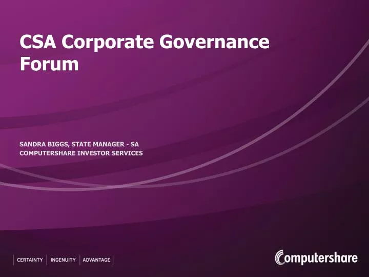 csa corporate governance forum