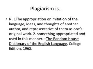 plagiarism is