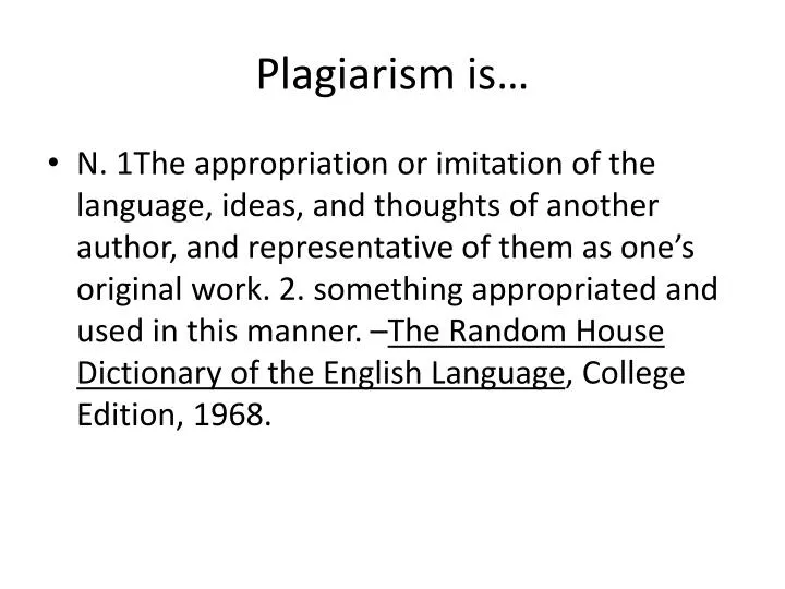 plagiarism is