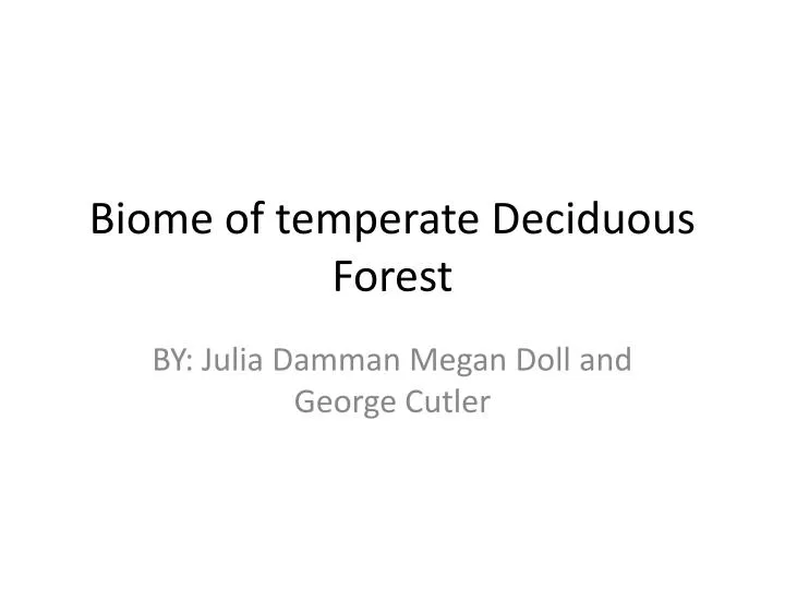 biome of temperate deciduous forest