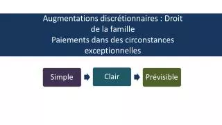 augmentations discr tionnaires droit de la famille paiements dans des circonstances exceptionnelles