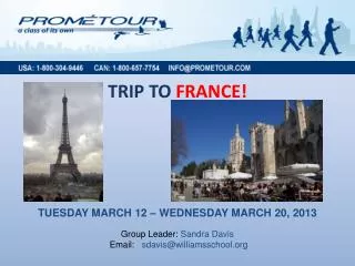 TRIP TO FRANCE!