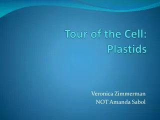 Tour of the Cell: Plastids