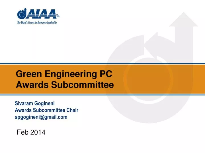green engineering pc awards subcommittee