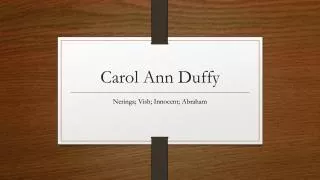 Carol Ann Duffy