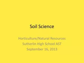 Soil Science