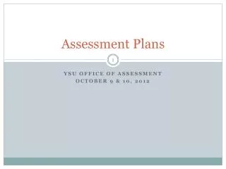 Assessment Plans