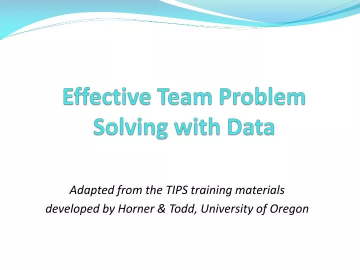 effective team problem solving with data