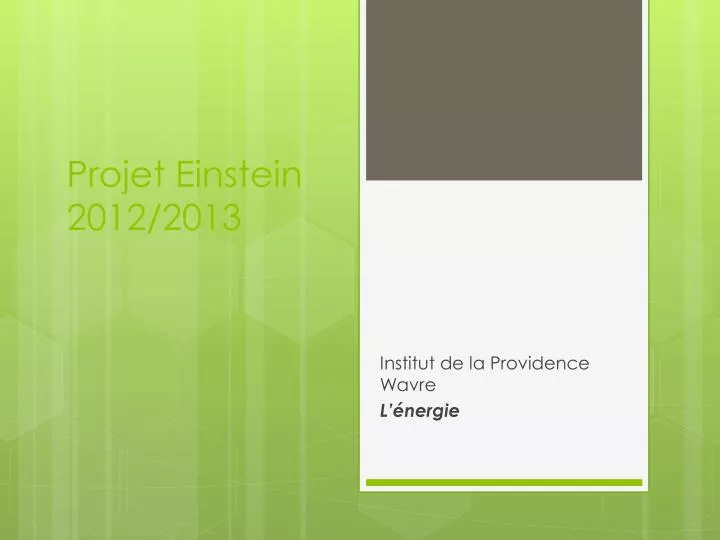 projet einstein 2012 2013