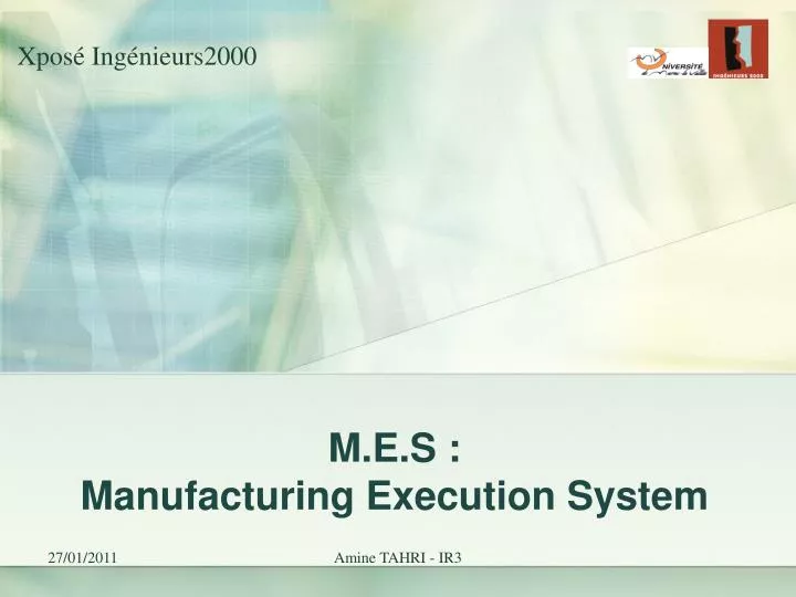 m e s manufacturing execution system