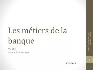 les m tiers de la banque