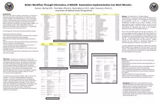 Better Workflow Through Informatics; A MAJOR Automation Implementation Can Work Miracles