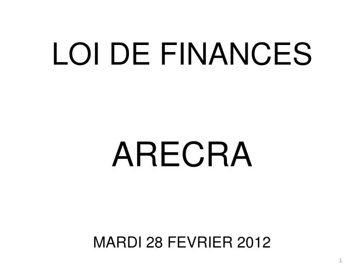 loi de finances