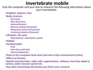 Invertebrate mobile