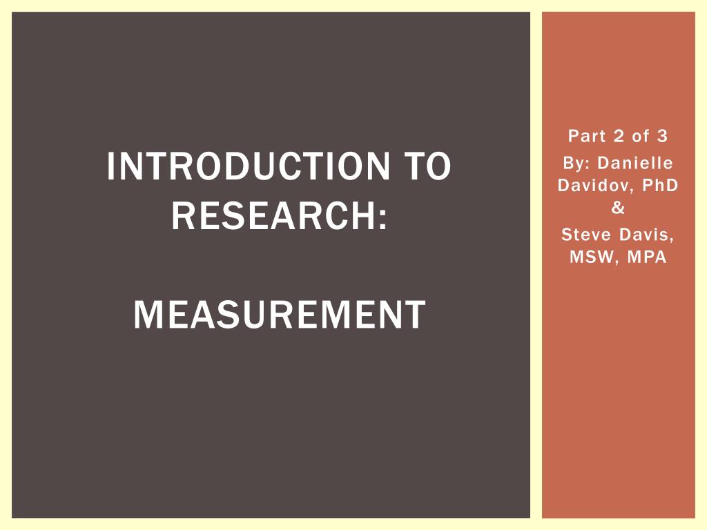 PPT - Introduction to Research: Measurement PowerPoint Presentation ...