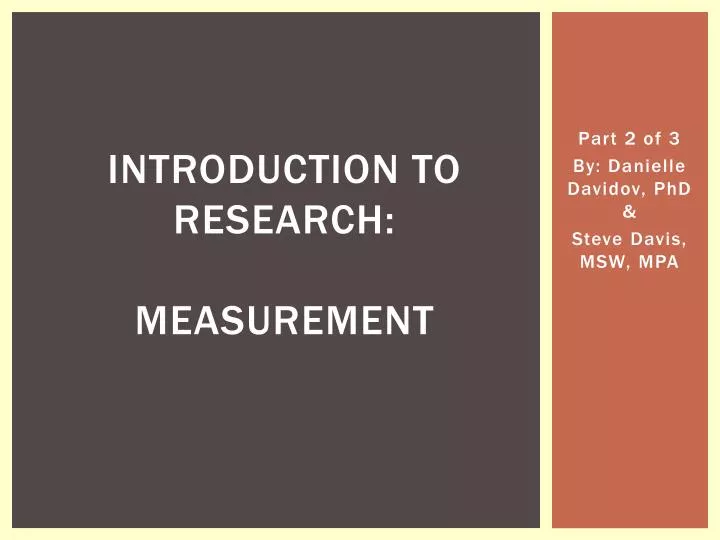 introduction to research measurement