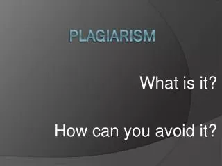 Plagiarism