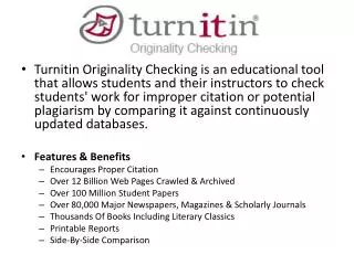 Go to www.turnitin.com Register as a new user Class ID : Enrollment Password: chomsky