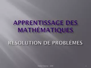 apprentissage des math matiques r solution de probl mes