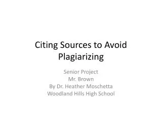Citing Sources to Avoid Plagiarizing