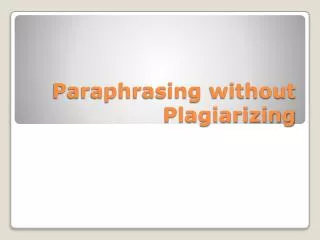 paraphrasing without plagiarizing
