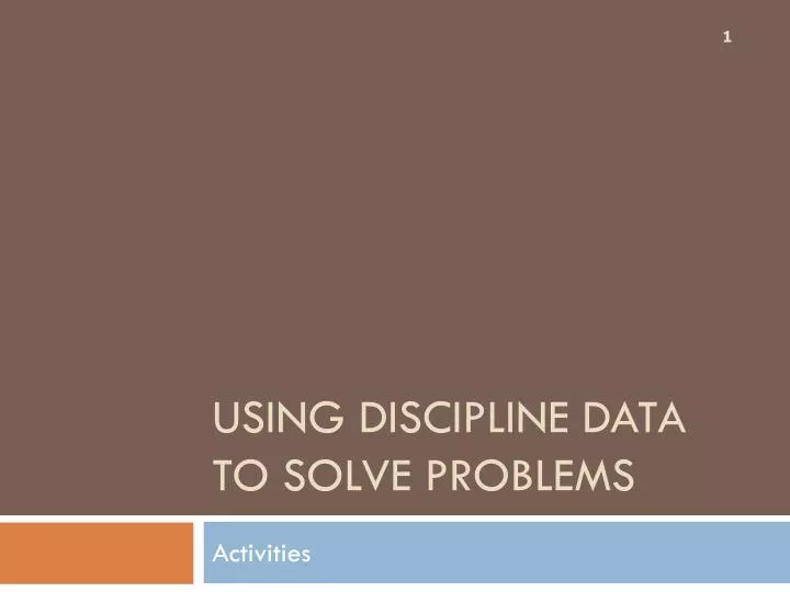 using discipline data to solve problems
