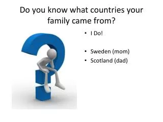 Do you know what countries your family came from?