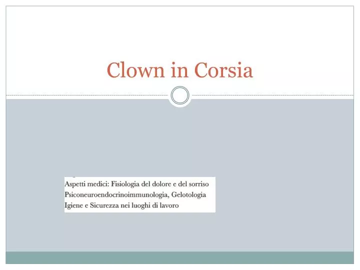 clown in corsia