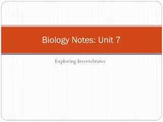 Biology Notes: Unit 7