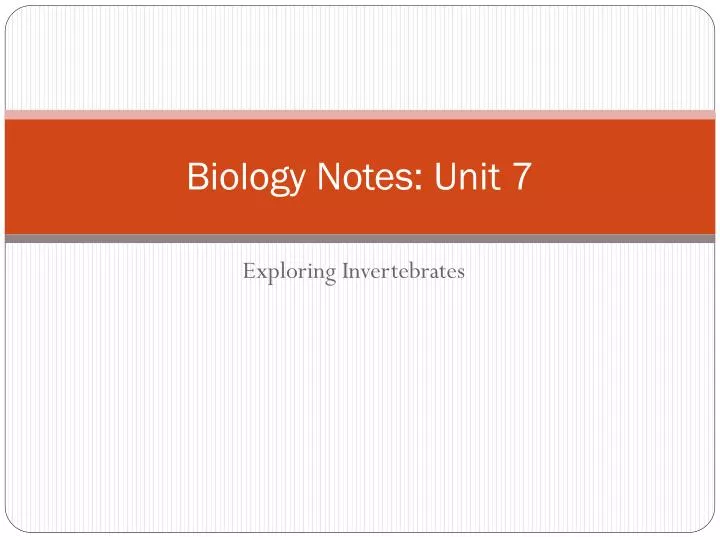 biology notes unit 7