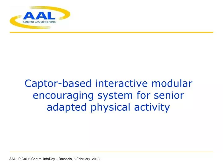 captor based interactive modular encouraging system for senior adapted physical activity