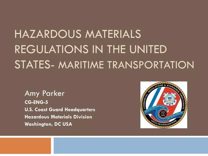 hazardous materials regulations in the united states maritime transportation