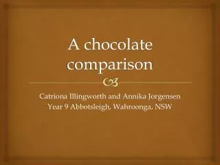 a chocolate comparison