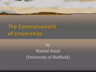 the commonwealth of universities