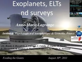 Anne-Marie Lagrange Institut de Planétologie et d’Astrophysique de Grenoble, France