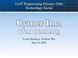 Cymer Inc. CYMI (NASDAQ)
