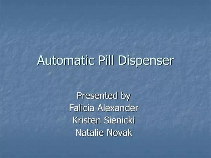 automatic pill dispenser