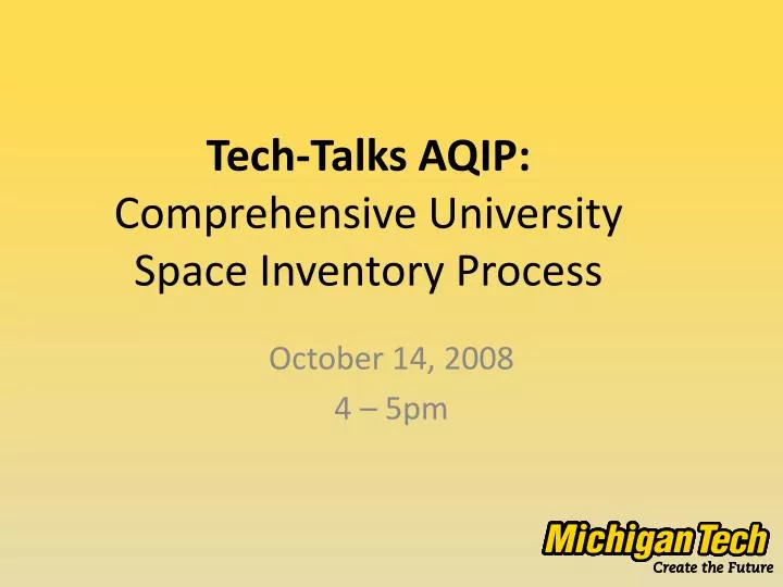 tech talks aqip comprehensive university space inventory process